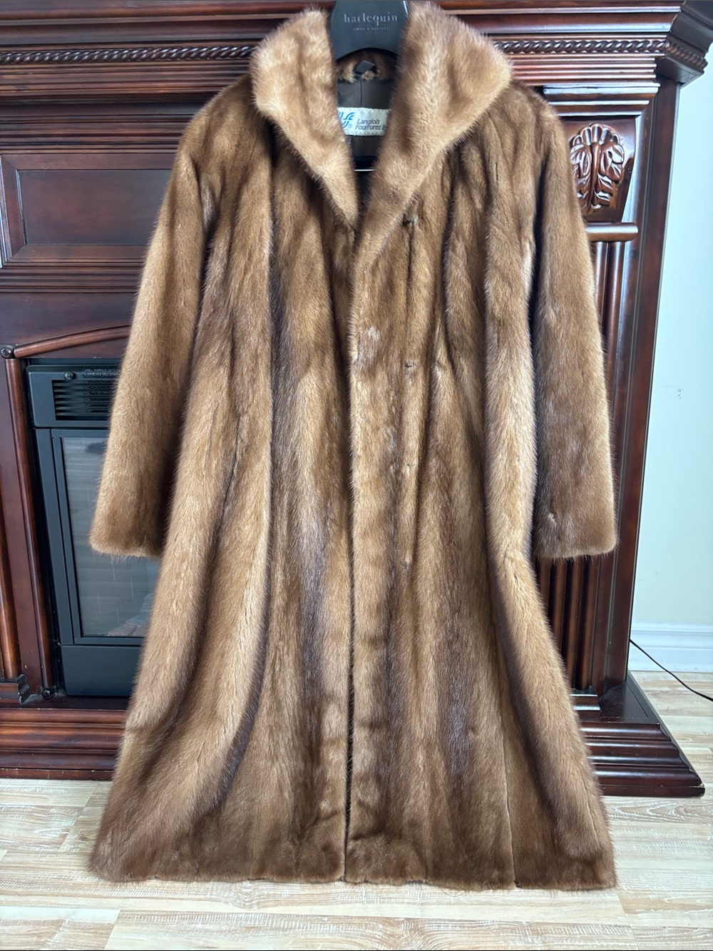 Classic Brown Full-Length Mink Coat by Le Vierge